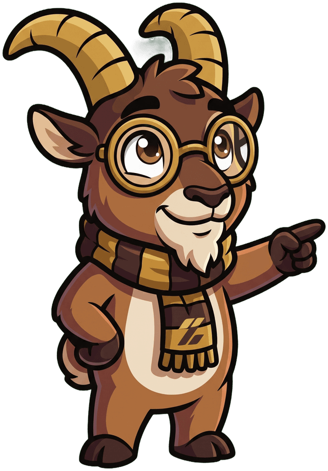 Zak the Ibex pointing at the free audit card