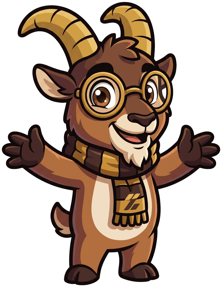 Zak the Alpine Ibex welcoming you at base camp