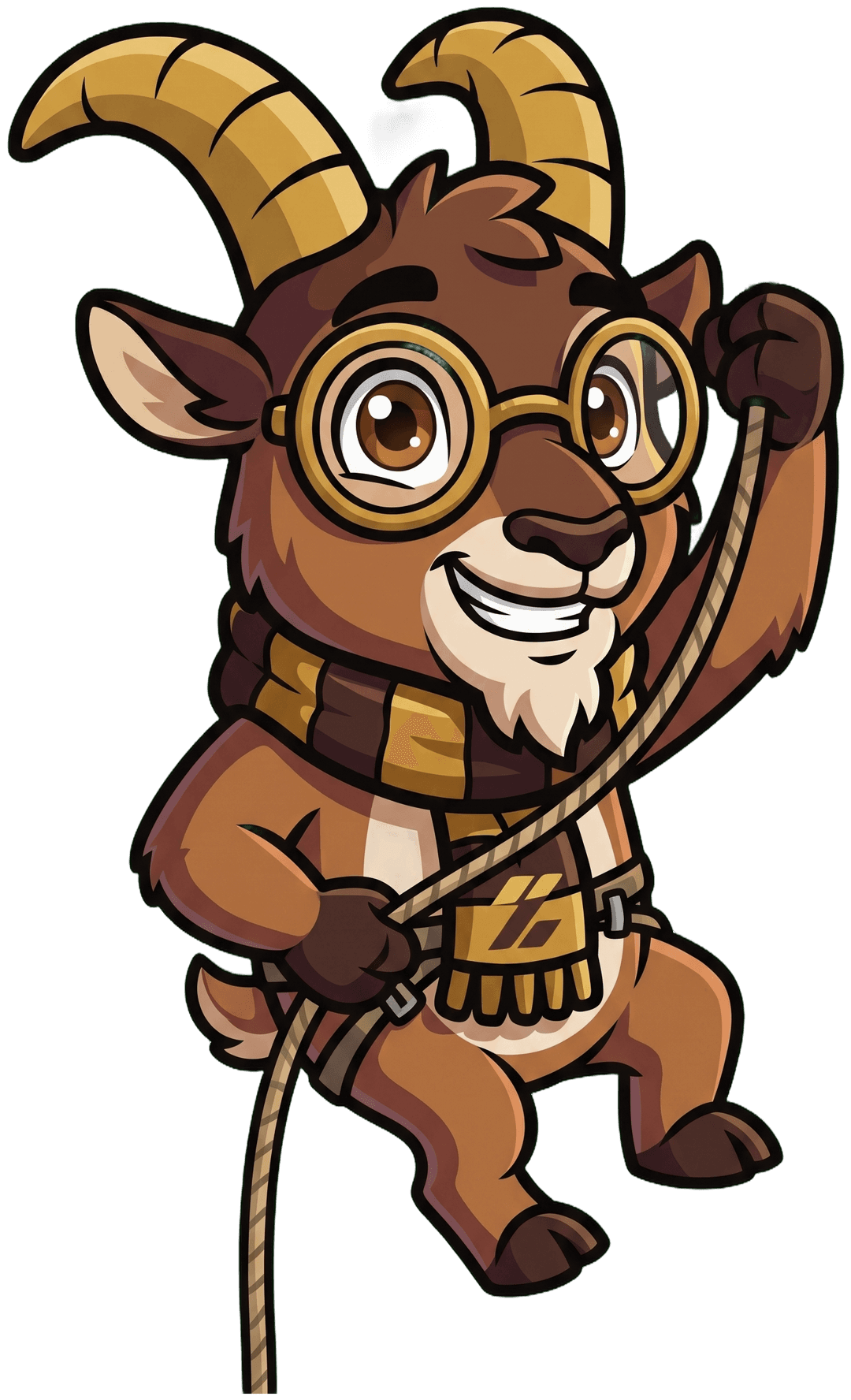 Zak the Ibex rappelling down the pricing tiers